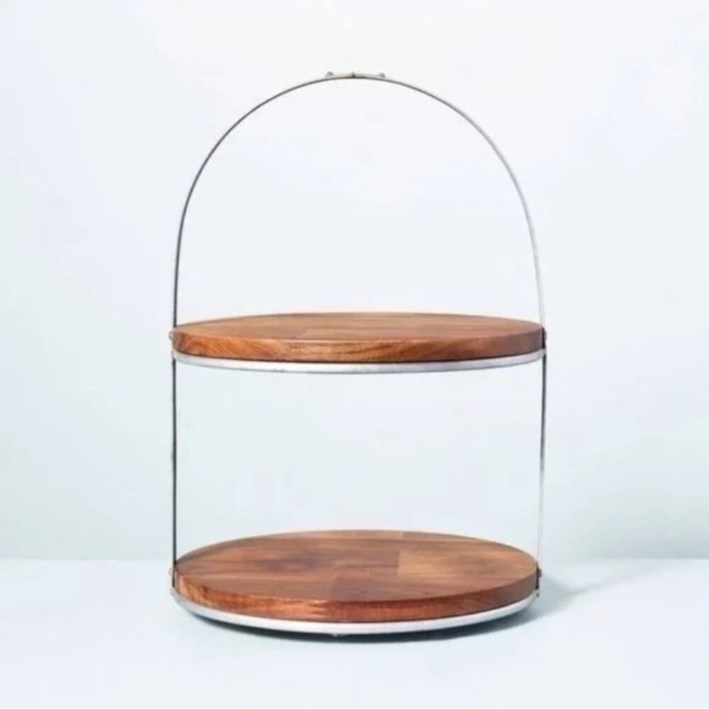 Like new Hearth & Hand Wood & Metal Serving Stand